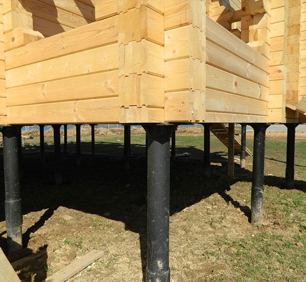 Винтовой фундамент под дом из бруса в Кыштыме